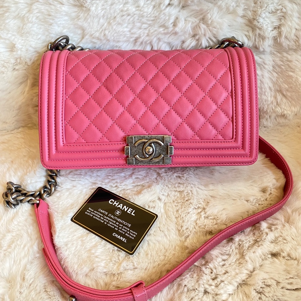 Chanel old medium le boy leboy in calfskin